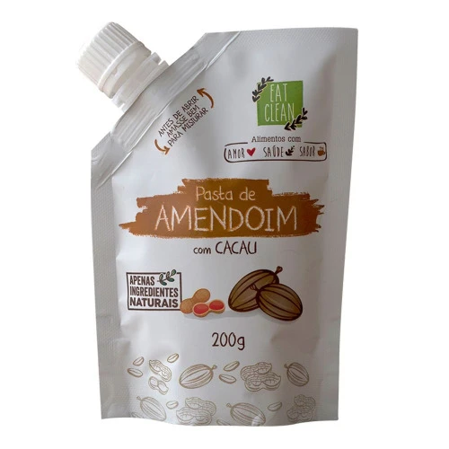 PASTA NUTS SAQUINHOS AMENDOIM CHOCOLATE ZERO 200G EAT CLEAN ALIMENTOS