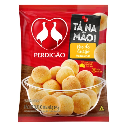 PÃO DE QUEIJO CONGELADO TRADICIONAL PERDIGÃO TÁ NA MÃO PACOTE 375G