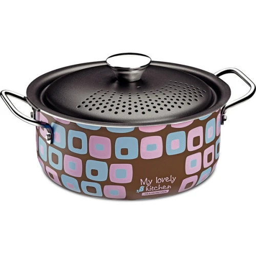 ESPAGUETEIRA TRAMONTINA MY LOVELY KITCHEN CINZA BRANCO ROSA 24 CM