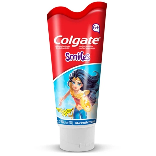 GEL DENTAL INFANTIL COLGATE SMILES BATMAN MULHER MARAVILHA 100G