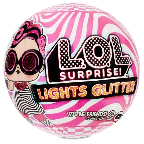 MINI BONECA SURPRESA - LOL SURPRISE! - LIGHTS GLITTER - 8 SURPRESAS - CANDIDE