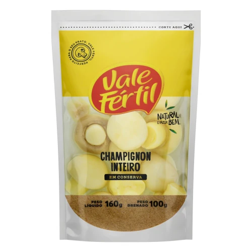 COGUMELO CHAMPIGNON EM CONSERVA INTEIRO VALE FÉRTIL SACHÊ 100G