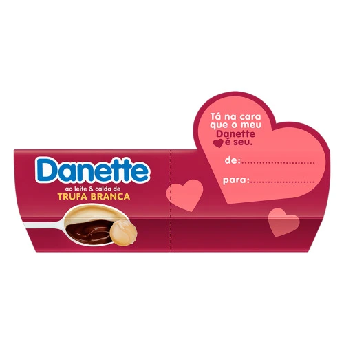 SOBREMESA LÁCTEA CHOCOLATE AO LEITE CALDA TRUFA BRANCA DANETTE BANDEJA 180G 2 UNIDADES