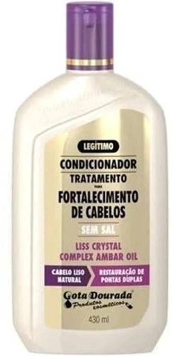 CONDICIONADOR LISO NATURAL LINHA FORTALECIMENTO 430 ML GOTA DOURADA