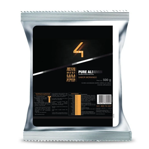 PURE ALBUMIN MORANGO 500G 4 FUEL