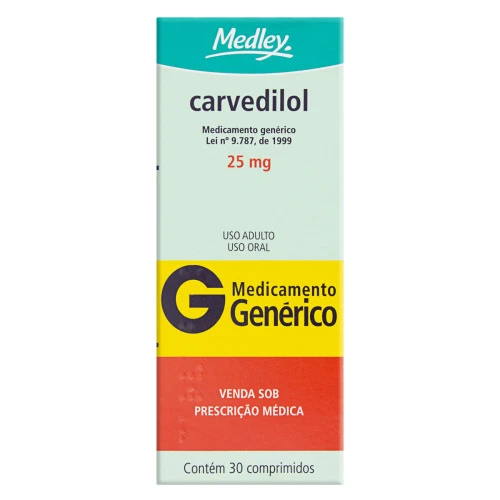 CARVEDILOL 25MG MEDLEY CAIXA 30 COMPRIMIDOS