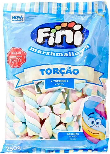 MARSHMALLOW TORÇÃO COLORIDO FINI 250G