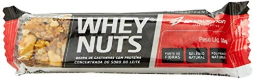 CAIXA BARRA PROTEINA WHEY NUTS 12 UNIDADES DE 30G CADA BODYACTION