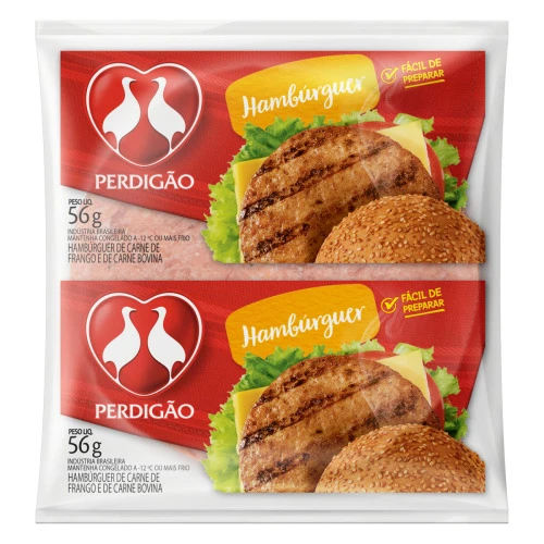 HAMBÚRGUER DE CARNE DE FRANGO E BOVINA PERDIGÃO PACOTE 56G