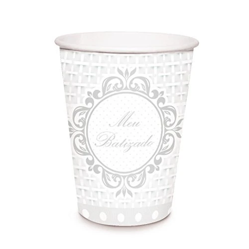 COPO PAPEL CROMUS 240ML MEU BATIZADO COM 8