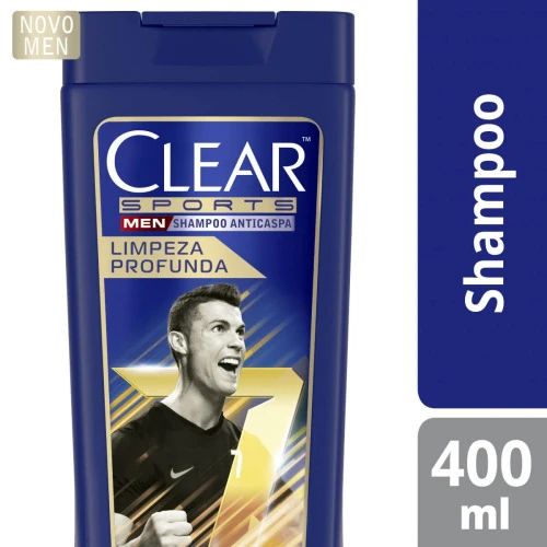 SHAMPOO ANTICASPA CLEAR SPORTS MEN LIMPEZA PROFUNDA 400ML