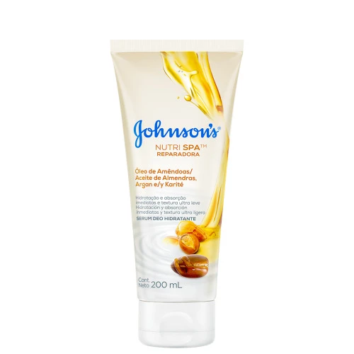SÉRUM HIDRATANTE JOHNSONS NUTRI SPA REPARADORA ÓLEO DE AMÊNDOAS, ARGAN E KARITÉ 200ML