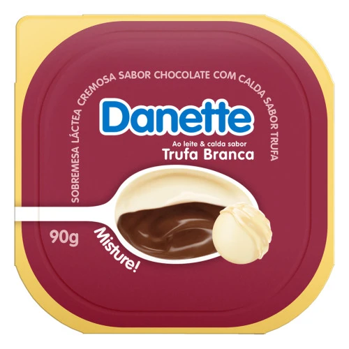 SOBREMESA LÁCTEA CHOCOLATE CALDA TRUFA BRANCA DANETTE POTE 90G