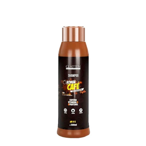 SHAMPOO GLATTEN 500ML BOMBA DE CAFE