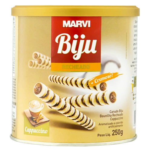 CANUDO BIJU BAUNILHA RECHEIO CAPPUCCINO MARVI LATA 250G