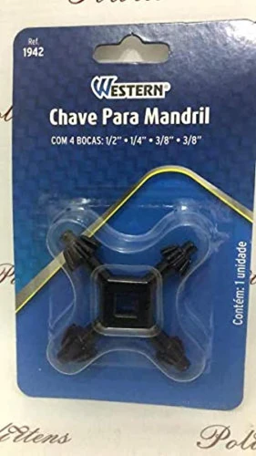 CHAVE PARA MANDRIL COM 4 BOCAS 1 2 5 16 3 8 5 8 WESTERN REF1942