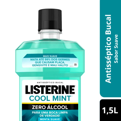 ANTISSÉPTICO BUCAL LISTERINE COOL MINT ZERO ÁLCOOL LEVE 1 5L PAGUE 750ML