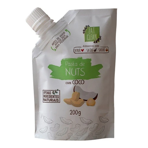 PASTA NUTS SAQUINHOS COM COCO 200G EAT CLEAN ALIMENTOS