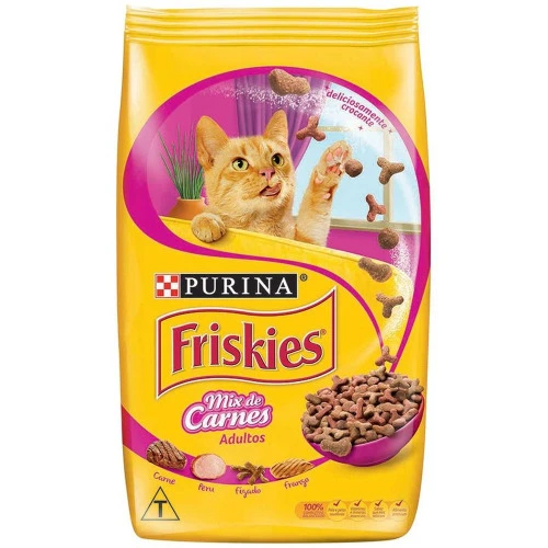 ALIMENTO PARA GATOS ADULTOS MIX DE CARNES PURINA FRISKIES PACOTE 3KG