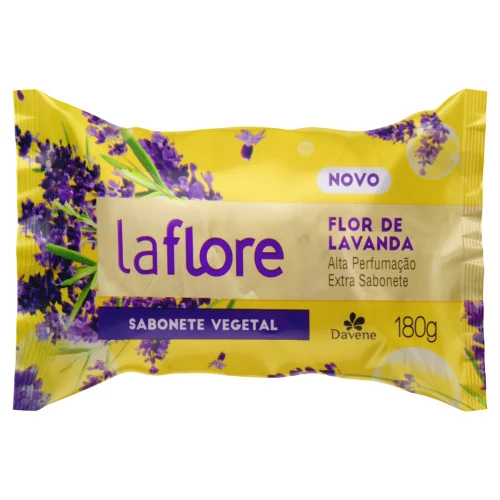 SABONETE EM BARRA VEGETAL FLOR DE LAVANDA DAVENE LA FLORE FLOW PACK 180G