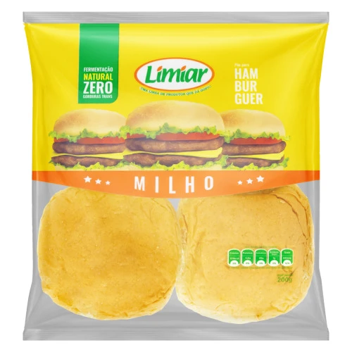 PÃO PARA HAMBÚRGUER MILHO LIMIAR PACOTE 200G
