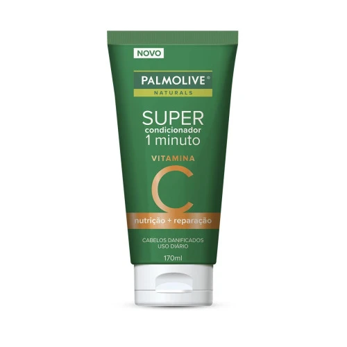 SUPER CONDICIONADOR PALMOLIVE NATURALS 1 MINUTO - VITAMINA C - NUTRIÇÃO E REPARAÇÃO 170ML