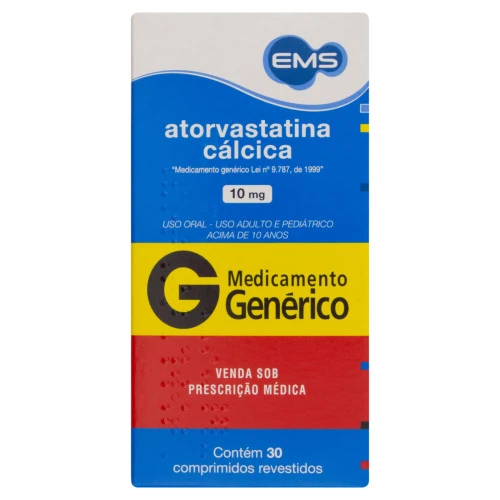 ATORVASTATINA CÁLCICA 10MG EMS CAIXA 30 COMPRIMIDOS REVESTIDOS