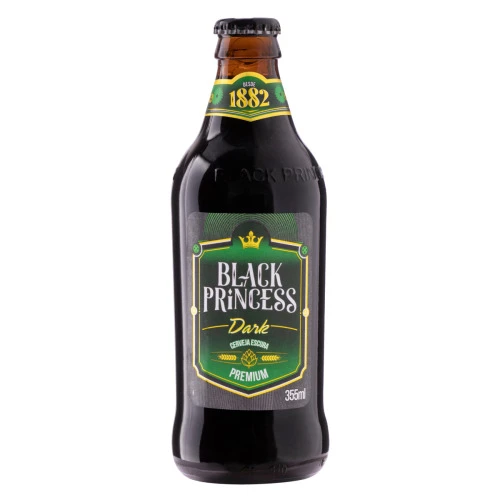 CERVEJA DARK AMERICAN LAGER PREMIUM BLACK PRINCESS GARRAFA 355ML