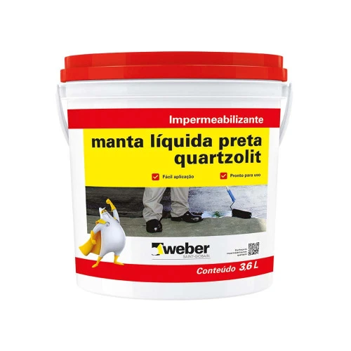 IMPERMEABILIZANTE MANTA LÍQUIDA PRETA 3 6 LITROS