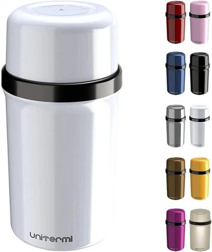 GARRAFA TÉRMICA UNITERMI FANO 250ML CORES BRANCA