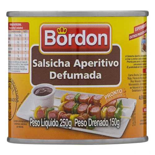 SALSICHA DEFUMADA BORDON LATA 150G