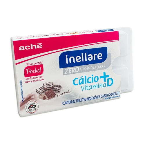 INELATTE POCKET CHOCOLATE ZERO AÇÚCAR ACHÉ 6 TABLETES MASTIGÁVEIS