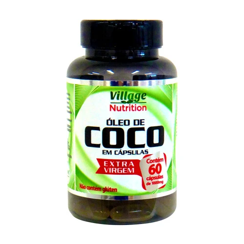 ÓLEO DE COCO EXTRA VIRGEM 60 CÁPSULAS VILLAGE NUTRITION