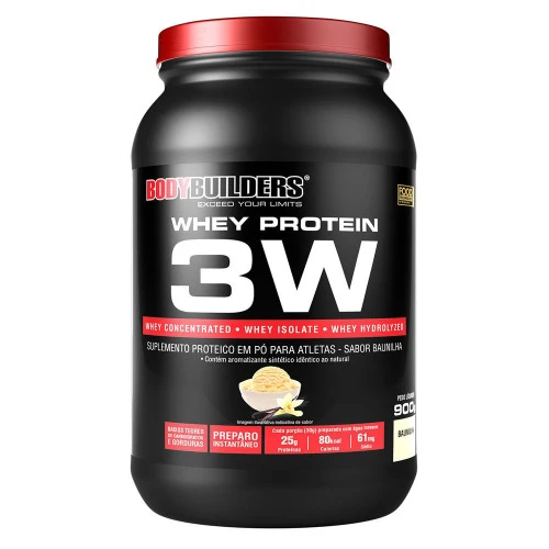 WHEY 3W BODYBUILDERS 900G BAUNILHA