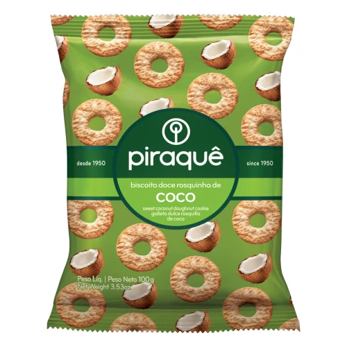 BISCOITO ROSQUINHA COCO PIRAQUÊ PACOTE 100G
