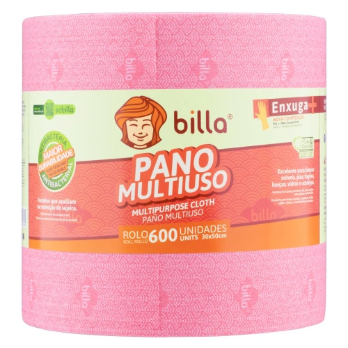 PANO MULTIUSO VERMELHO BILLA 600 UNIDADES