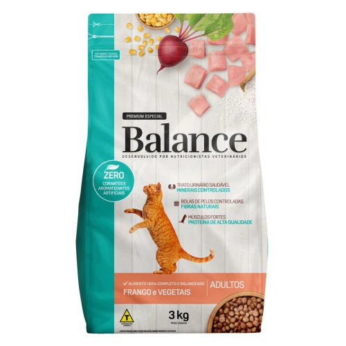 ALIMENTO PARA GATOS ADULTOS FRANGO E VEGETAIS BALANCE PREMIUM ESPECIAL POUCH 3KG