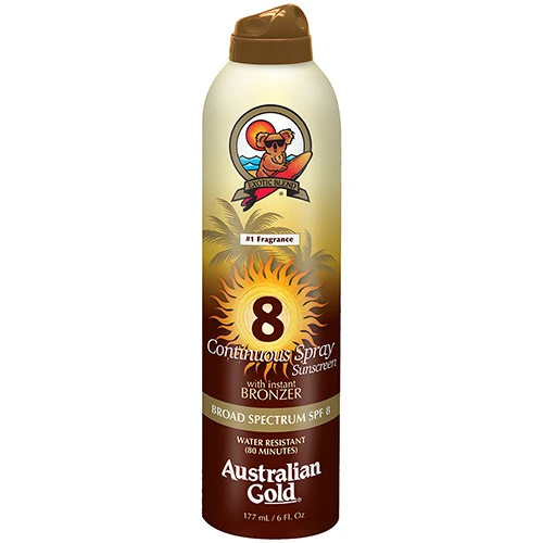 BRONZEADOR AUSTRALIAN GOLD FPS 8 CONTINUOUS SPRAY
