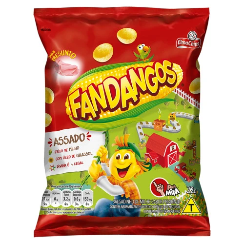 SALGADINHO DE MILHO PRESUNTO ELMA CHIPS FANDANGOS PACOTE 22G