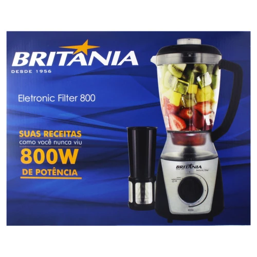 LIQUIDIFICADOR ELETRONIC FILTER 800 PR 4V BRITÁNIA 127V