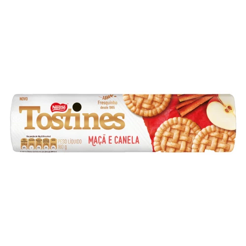 BISCOITO MAÇÃ E CANELA NESTLÉ TOSTINES PACOTE 160G