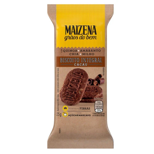 BISCOITO INTEGRAL MAIZENA CACAU 25G