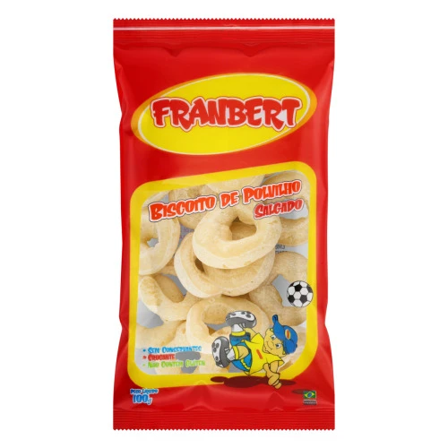 BISCOITO DE POLVILHO SALGADO FRANBERT PACOTE 100G