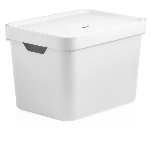 CAIXA ORGANIZADORA CUBE M 18L COM TAMPA BRANCO OU