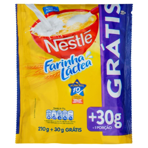 FARINHA LÁCTEA NESTLÉ PACOTE 240G GRÁTIS 30G