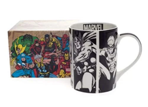CANECA ZONACRIATIVA MARVEL PRETA BRANCA