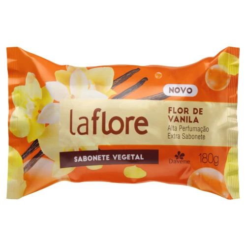 SABONETE EM BARRA VEGETAL FLOR DE VANILA DAVENE LA FLORE FLOW PACK 180G