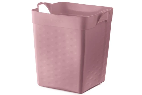 CESTO ORGANIZADOR QUADRADO EM PLÁSTICO 18 LITROS ROSA