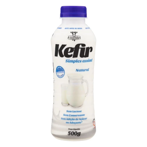 KEFIR PARCIALMENTE DESNATADO NATURAL A LEITERIA GARRAFA 500G