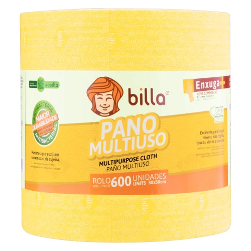 PANO MULTIUSO AMARELO BILLA 600 UNIDADES